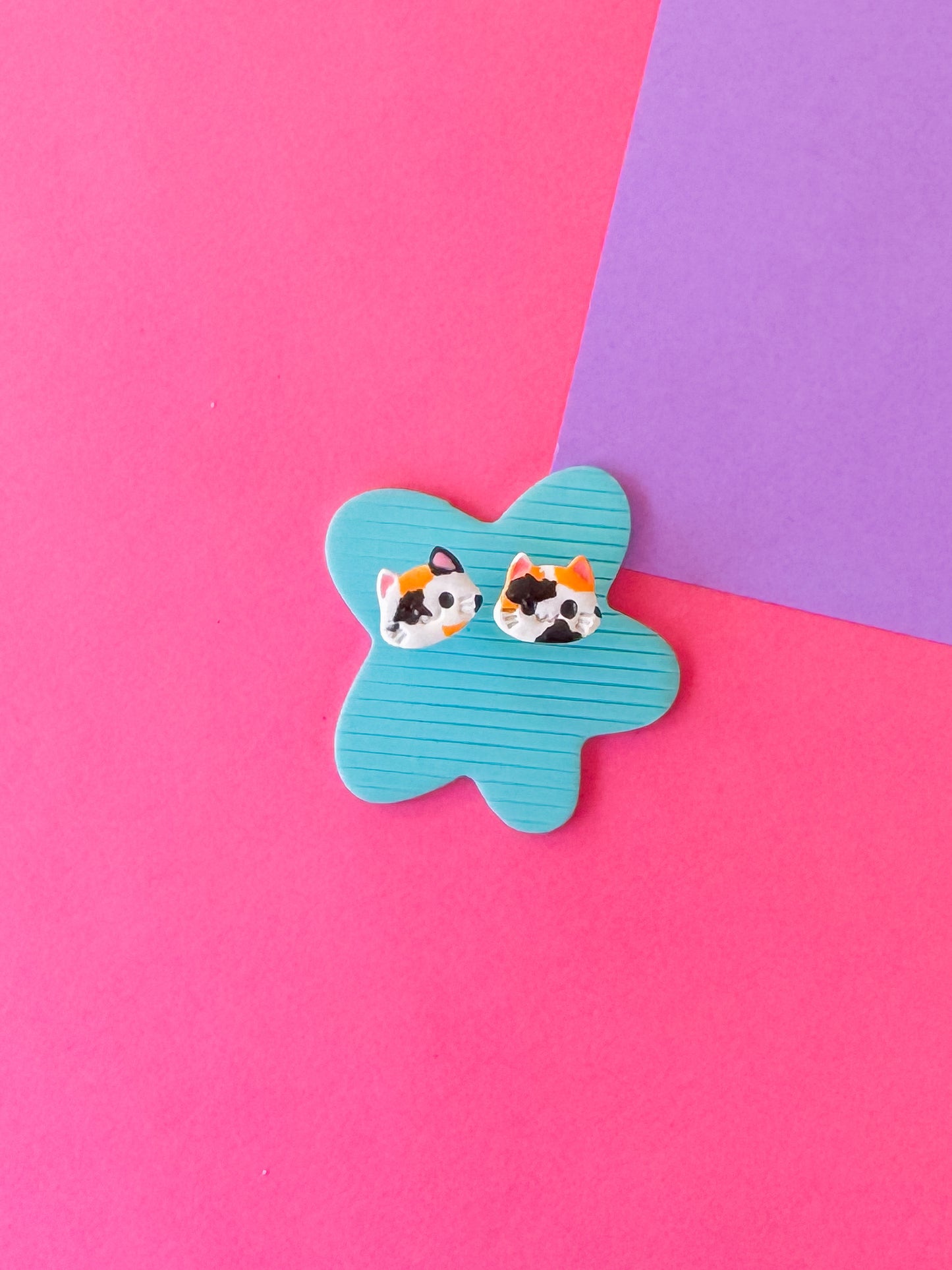 Kitty Cat Studs | Clay Earrings