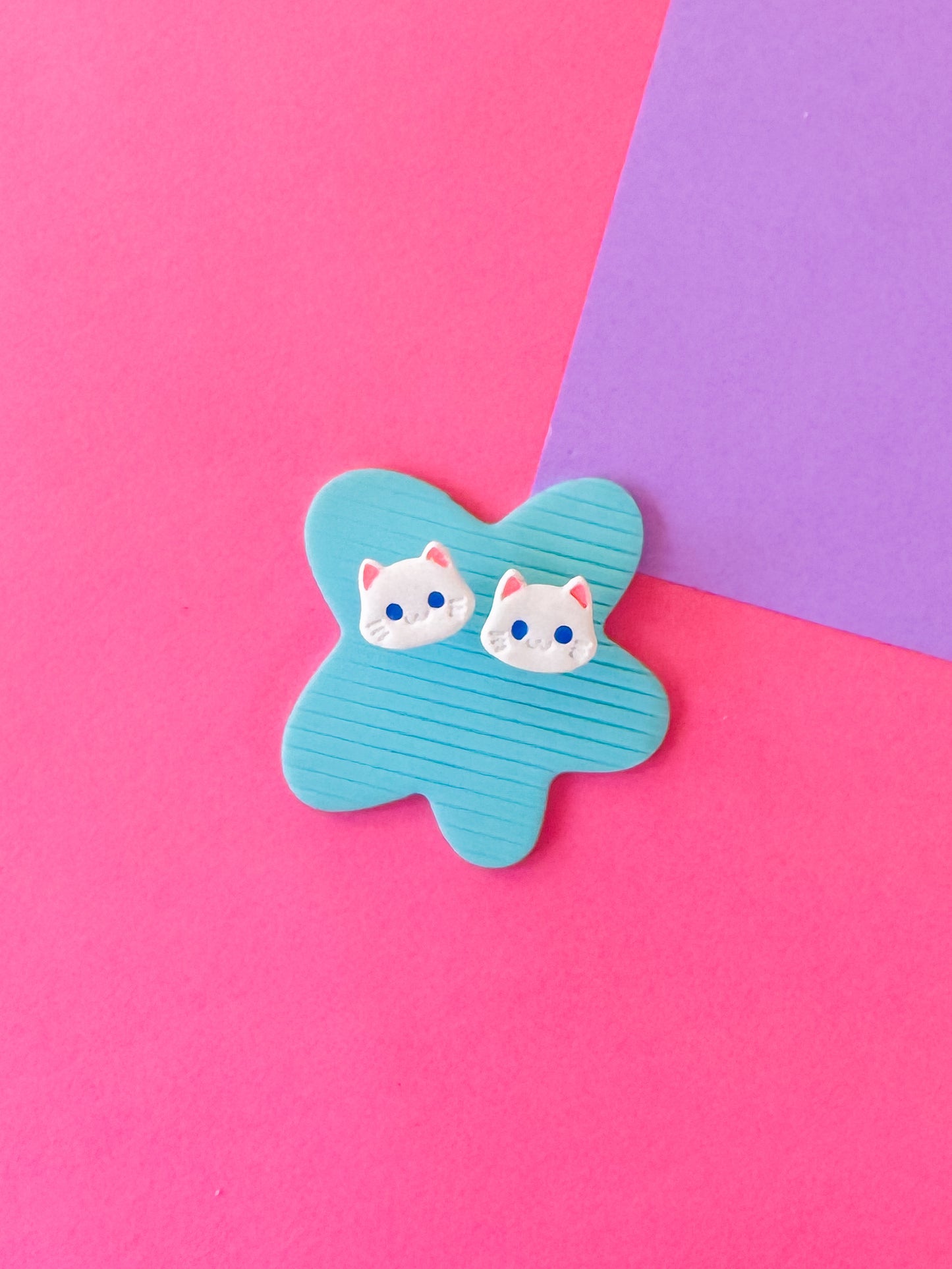 Kitty Cat Studs | Clay Earrings