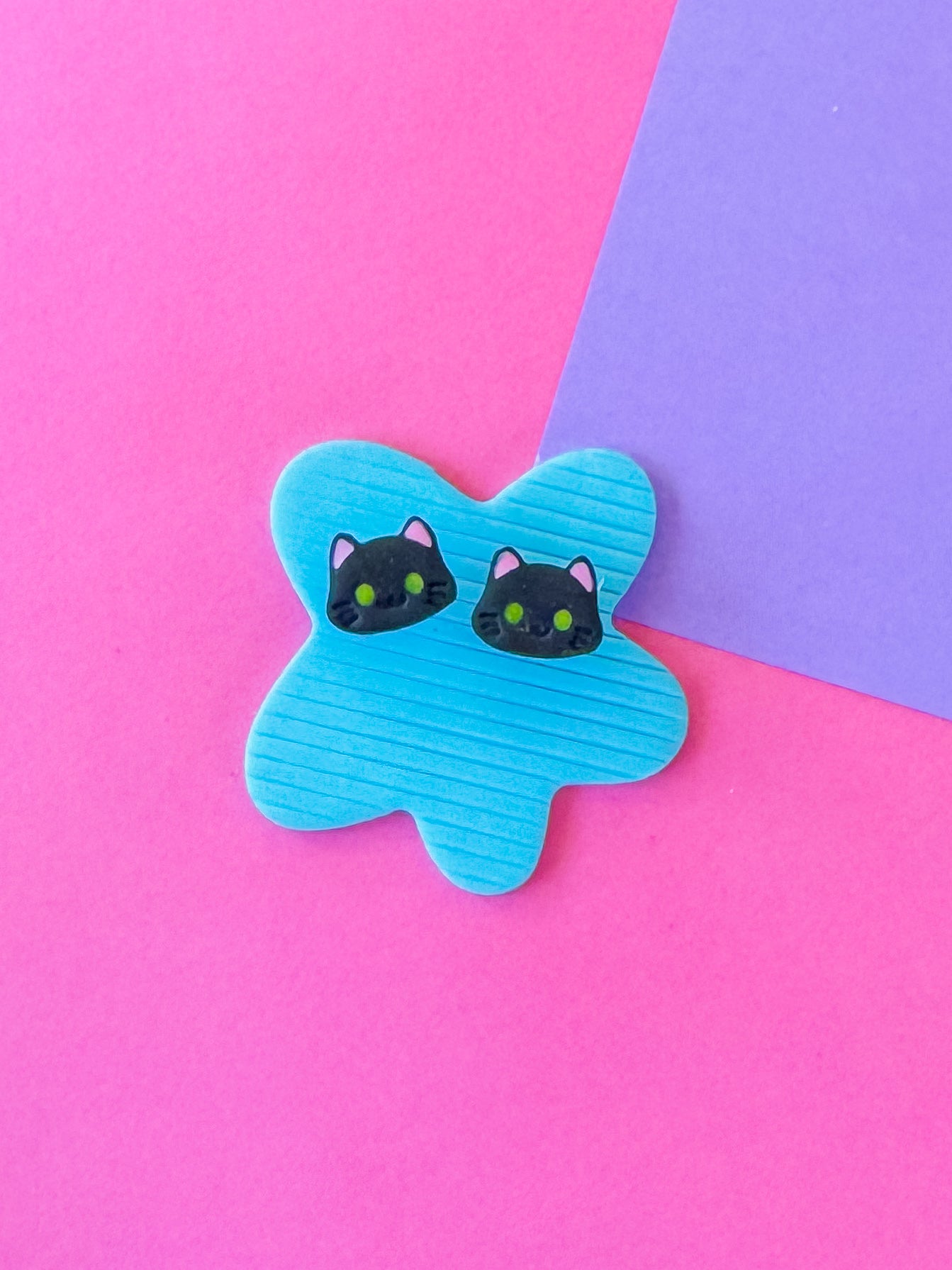 Kitty Cat Studs | Clay Earrings