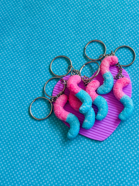 Sour Gummy Worm Keychain | Clay Keychain