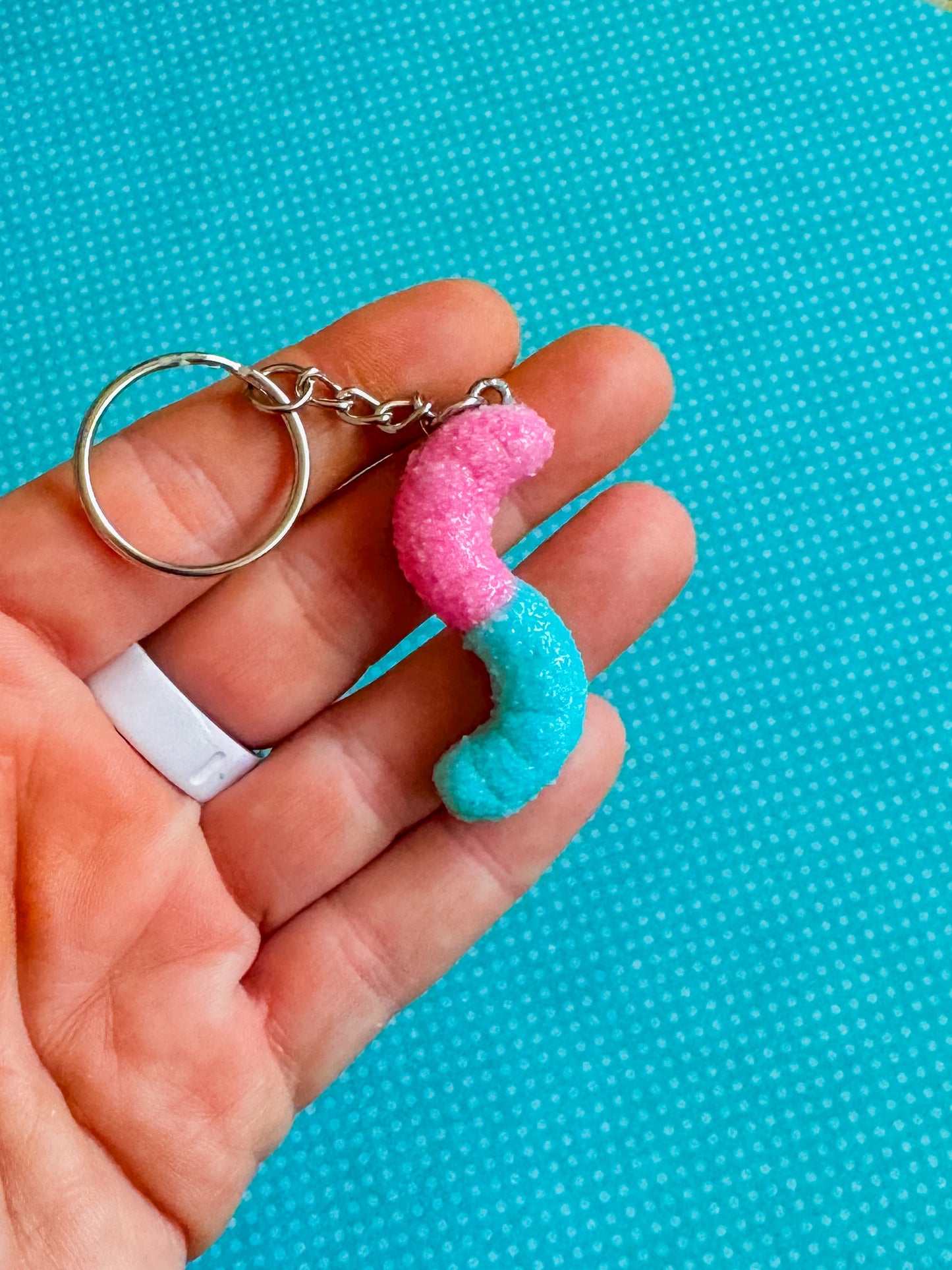 Sour Gummy Worm Keychain | Clay Keychain