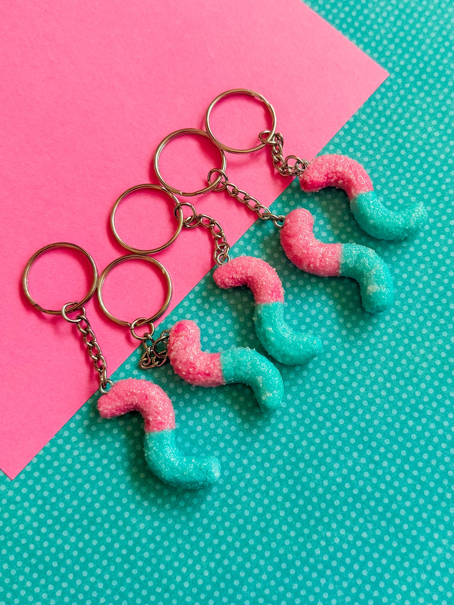 Sour Gummy Worm Keychain | Clay Keychain