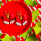 Santa Bow Earrings | Clay Christmas Earrings