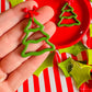 Outline Christmas Tree | Clay Christmas Earrings