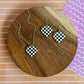 Black Check Heart Necklace and Earrings