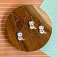 Rose The Cat | Enamel Necklace and Earrings