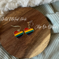 Black Check Heart Necklace and Earrings