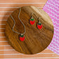 Sweetheart Strawberry Necklace and Earrings